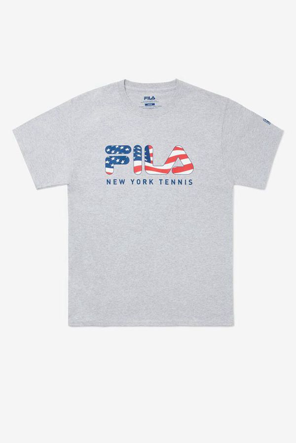 Fila Nyc Flag Men's Tee - Grey,NZ 514-75042